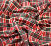 Metallic Cotton Fabric - Christmas Tartan - Red
