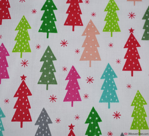 Polycotton Fabric - Christmas Candy Trees