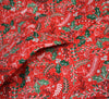 Polycotton Fabric - Very Berry Christmas Holly - Red