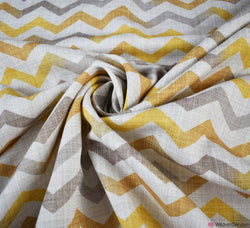 LIMITED STOCK Linen Look Canvas Fabric - Zig Zag