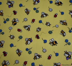 Rose & Hubble Cotton Poplin Fabric - Bees and Petals Yellow