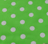 WeaverDee - Poly Cotton Fabric - Candy Spot White on Green - WeaverDee.com Sewing & Crafts - 3