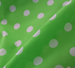 WeaverDee - Poly Cotton Fabric - Candy Spot White on Green - WeaverDee.com Sewing & Crafts - 1