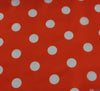 WeaverDee - Poly Cotton Fabric - Candy Spot White on Orange - WeaverDee.com Sewing & Crafts - 4