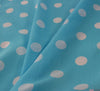 WeaverDee - Poly Cotton Fabric - Candy Spot White on Turquoise - WeaverDee.com Sewing & Crafts - 1