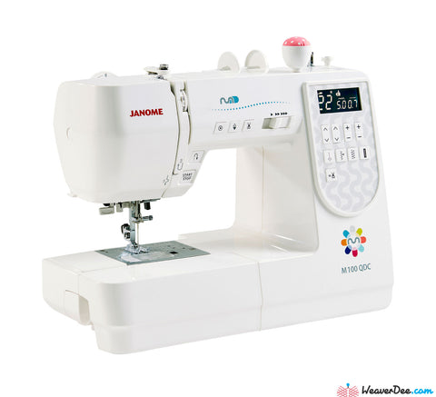 Janome M100QDC Sewing Machine with Bonus Sew-Table & Extra Presser Feet Set