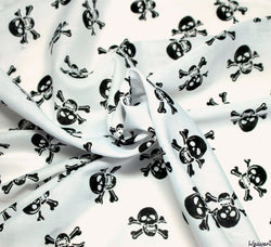 WeaverDee - Poly Cotton Fabric - Skulls Black on White - WeaverDee.com Sewing & Crafts - 1