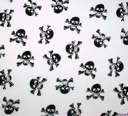 WeaverDee - Poly Cotton Fabric - Skulls Black on White - WeaverDee.com Sewing & Crafts - 1