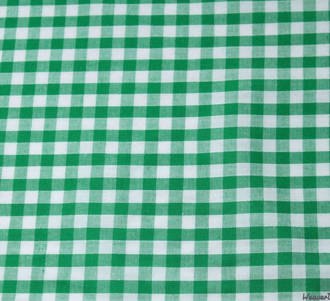 WeaverDee - Poly Cotton Fabric - Green Gingham - WeaverDee.com Sewing & Crafts - 1