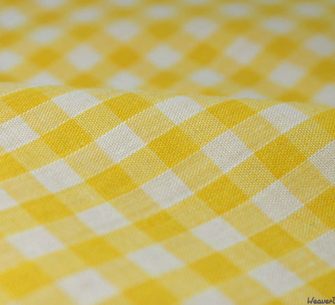 WeaverDee - Poly Cotton Fabric - Yellow Gingham - WeaverDee.com Sewing & Crafts - 1