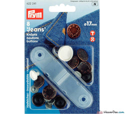PRYM Jeans Buttons Antique Copper 17mm (No-Sew): Pack of 8
