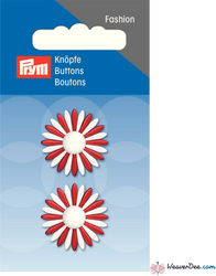 Prym - Daisy Petal Button - Red & White - WeaverDee.com Sewing & Crafts - 1