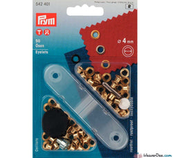 Prym - Eyelets - Gilt / Gold (No-Sew) 4mm - Pack of 50 - WeaverDee.com Sewing & Crafts