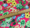 WeaverDee - Silky Satin Fabric - Floral Charmed Cerise - WeaverDee.com Sewing & Crafts - 3