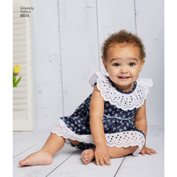 Simplicity Pattern S8614 Babies' Dress, Romper & Panties