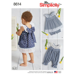 Simplicity Pattern S8614 Babies' Dress, Romper & Panties