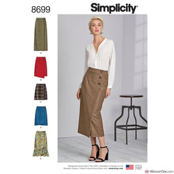 Simplicity Pattern S8699 Misses' Wrap Skirts with Length Variations