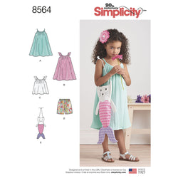 Simplicity Pattern S8564 Child's Dress, Top, Shorts & Bag