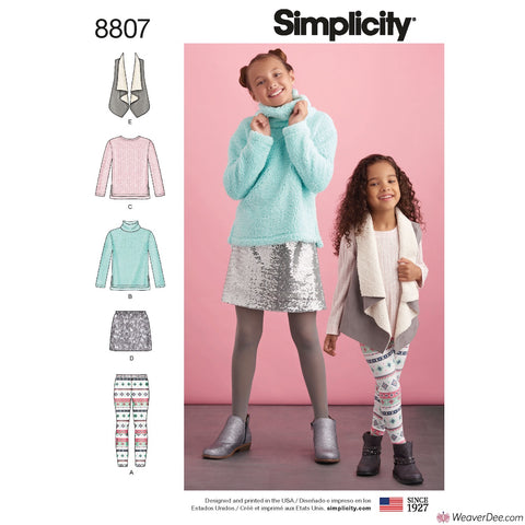 Simplicity Pattern S8807 Children's / Girls' Sportswear