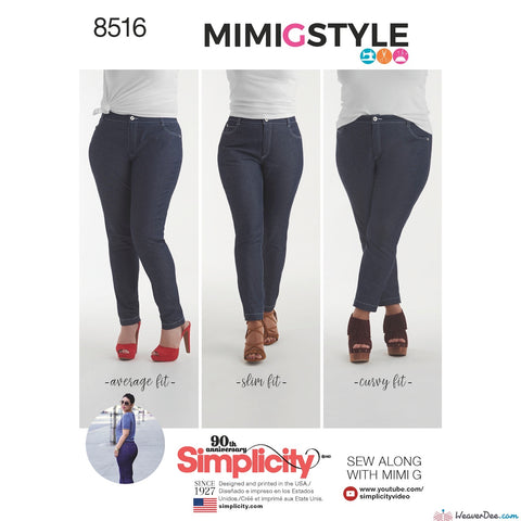 Simplicity Pattern S8516 Misses' Mimi G Skinny Jeans