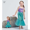 Simplicity Pattern S8725 Disney Ariel The Little Mermaid- Child's & 18" Doll Costumes