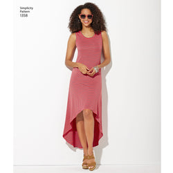 Simplicity - S1358 Misses' Knit Dresses + Neckline Variations | EASY - WeaverDee.com Sewing & Crafts - 1