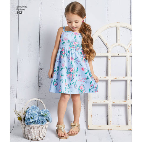 Simplicity Pattern S8621 Child's / Girls' Dress, Top, Pants & Camisole ...