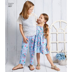 Simplicity Pattern S8621 Child's / Girls' Dress, Top, Pants & Camisole