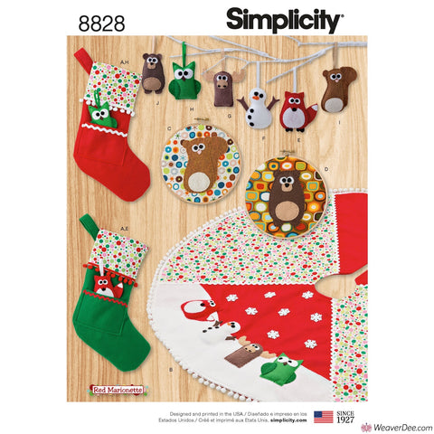 Simplicity Pattern S8828 Animal Christmas Décor