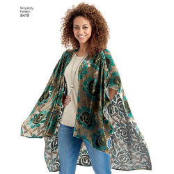 Simplicity Pattern S8419 Misses' Kimono Style Wrap with Variations