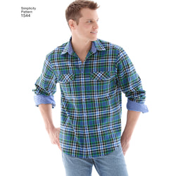 Simplicity Pattern S1544 Men's Shirt with Fabric Variations