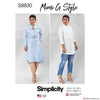 Simplicity Pattern S8830 Mimi G Misses'/Miss Petite Shirtdress