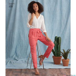 Simplicity Pattern S8389 Misses' Pants with Length & Width Variations & Tie Belt