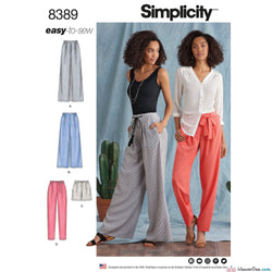S1165, Simplicity Sewing Pattern Misses' Pull-on Pants, Long or Short  Shorts