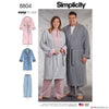Simplicity Pattern S8804 Dressing Gown & Pyjama Bottoms (Women's Plus Size & Men's)