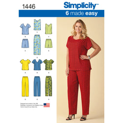 Simplicity Pattern S1446 Women's Pull-On Tops, Trousers or Shorts