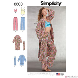 Simplicity Pattern S8800 Misses' Robe, Pants, Top & Bralette