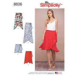 Simplicity Pattern S8606 Misses' Wrap Skirt in 4 Lengths