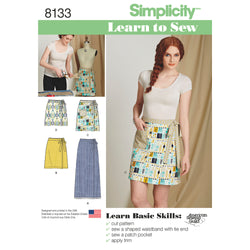 Simplicity Pattern S8133 Misses' Learn to Sew Wrap Skirts