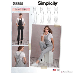 Simplicity Pattern S8855 Misses' Knit Dungarees