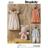 Simplicity Pattern S8347 Toddlers' Dress, Top, Knit Capris, & Stuffed Bunny