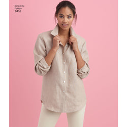 Simplicity Pattern S8416 Misses' Shirt with Back Variations