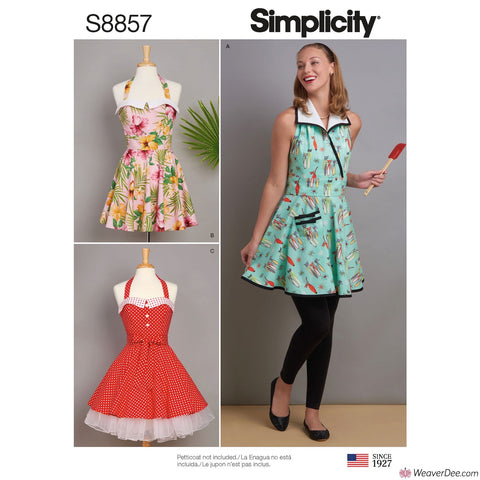 Simplicity Pattern S8857 Misses' Vintage 1950s Aprons