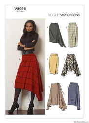 Vogue Pattern V8956 Misses' Wrap Skirts