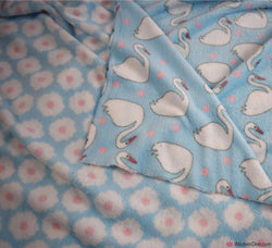 Blue Swan Fleece Fabric [DOUBLE SIDED]