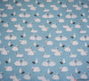 Premier Print Polycotton Fabric - Swans Sky Blue