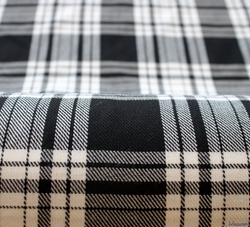 WeaverDee - Polyviscose Tartan Fabric / Menzies (Black & White) - WeaverDee.com Sewing & Crafts - 1