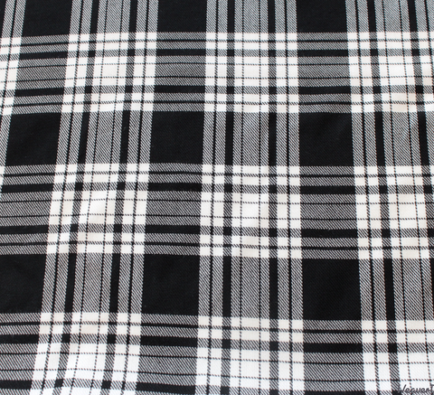 WeaverDee - Polyviscose Tartan Fabric / Menzies (Black & White) - WeaverDee.com Sewing & Crafts - 1