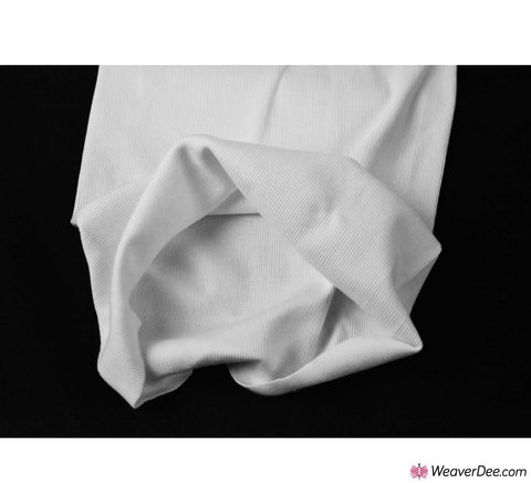 Tubular Ribbing Cotton Fabric - White