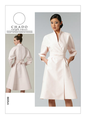 Vogue - V1239 Misses' Dress & Belt - by Chado Ralph Rucci - WeaverDee.com Sewing & Crafts - 1